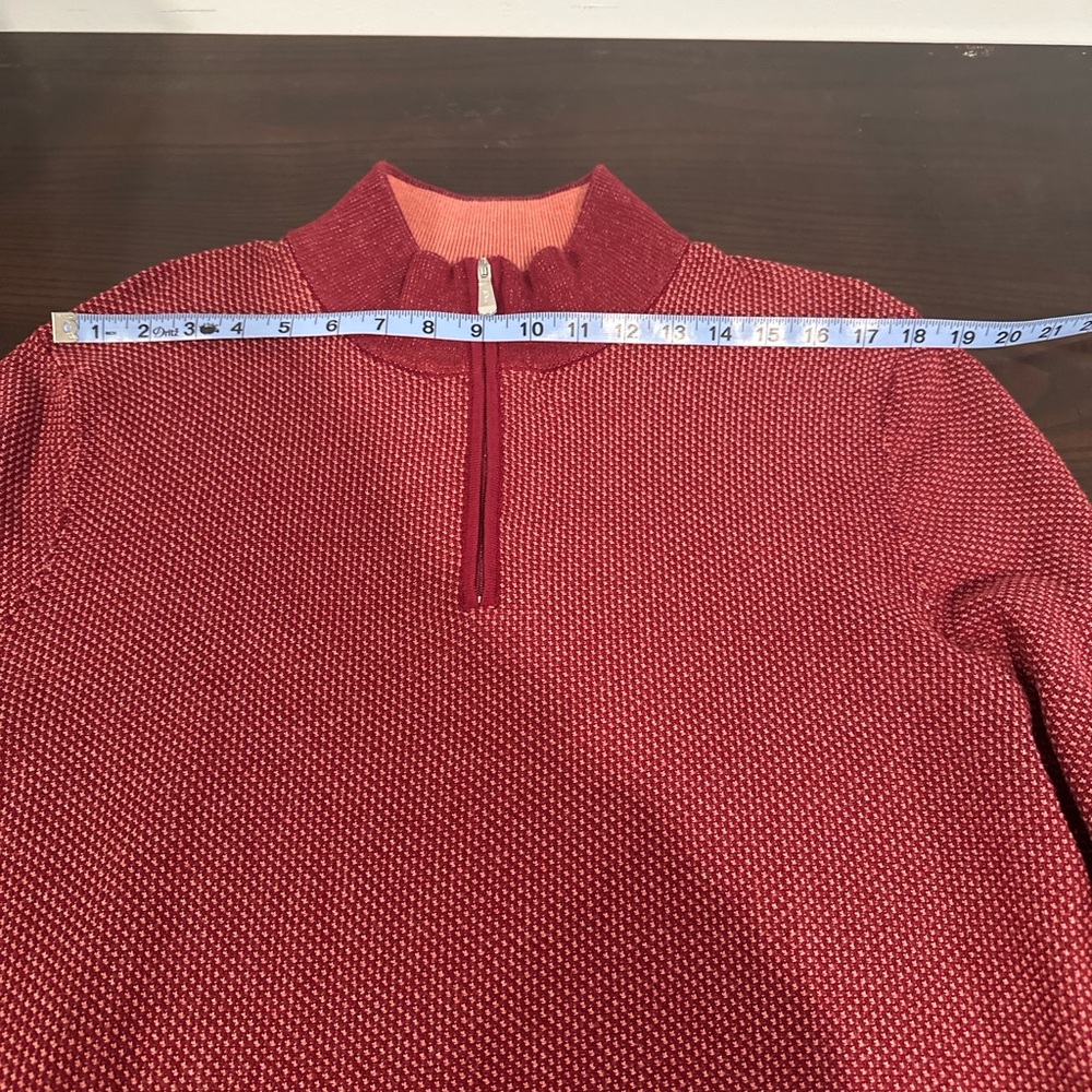 Tommy Bahama IslandZone XL Half-Zip Maroon Cotton Blend Sweater Men’s - Picture 6 of 9